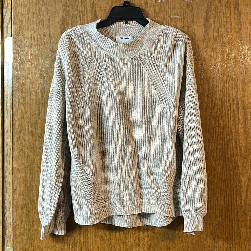 Beige Knit Sweater Large